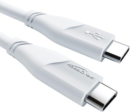 – USB-C kablosu, USB 2.0 – 2 m (USB-C - USB-C, veri kablosu/şarj kablosu, güç dağıtımı ile 480 Mbit/s ve 100 W'a kadar şarj akımı/PD 3, entegre çip, beyaz)