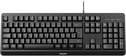 SPK6207 USB Kablolu Klavye, Sayısal Tuş Takımına Sahip Dayanıklı Uzun Ömürlü QWERTY Türkçe Q Klavye Siyah