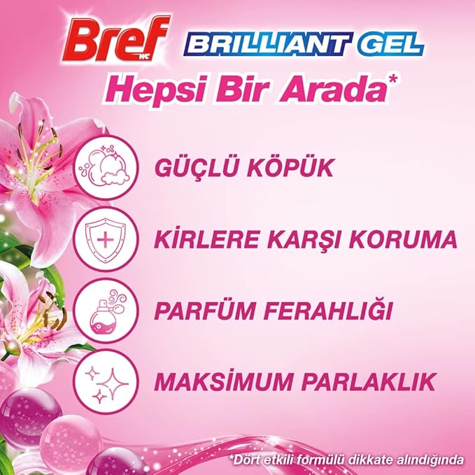 WC Brilliant Tuvalet Temizleme Jel Çiçek Kokulu 2'li 2 x 42 g, Jel Çiçek 2 - Görsel 3