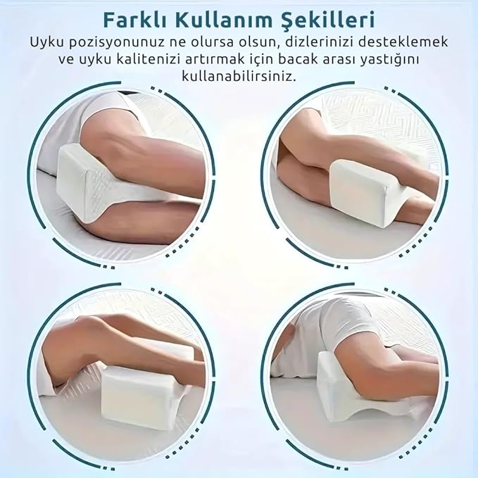 Ortopedik Bacak Arası Yastığı – Hamileler İçin Destek Minderi | Bel, Bacak ve Kalça Ağrısı İçin Uyku Yastığı | Yıkanabilir Kılıflı Ergonomik Diz Arası Yastık - Görsel 2
