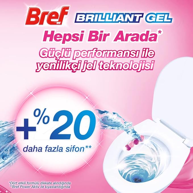 WC Brilliant Tuvalet Temizleme Jel Çiçek Kokulu 2'li 2 x 42 g, Jel Çiçek 2 - Görsel 5