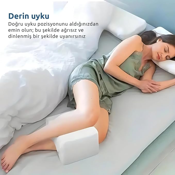 Ortopedik Bacak Arası Yastığı – Hamileler İçin Destek Minderi | Bel, Bacak ve Kalça Ağrısı İçin Uyku Yastığı | Yıkanabilir Kılıflı Ergonomik Diz Arası Yastık - Görsel 3
