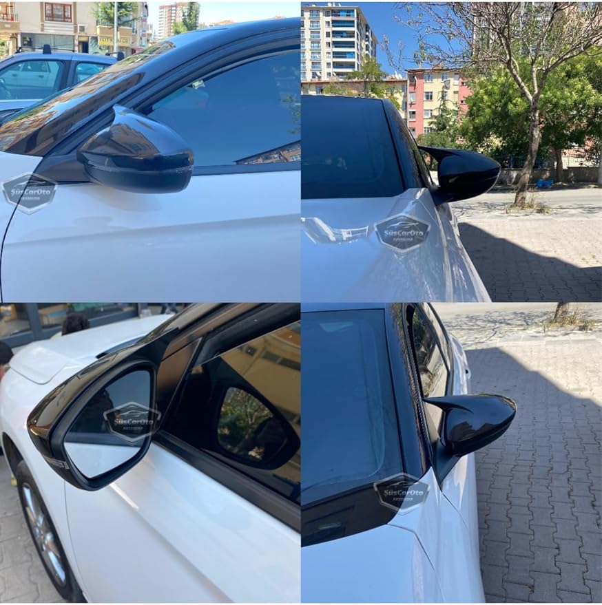 uyumlu Opel Mokka 2021 Sonrası Uyumlu Batman Yarasa Ayna Kapağı Piano Black Abs Plastik Sağ Sol Takım - Görsel 5