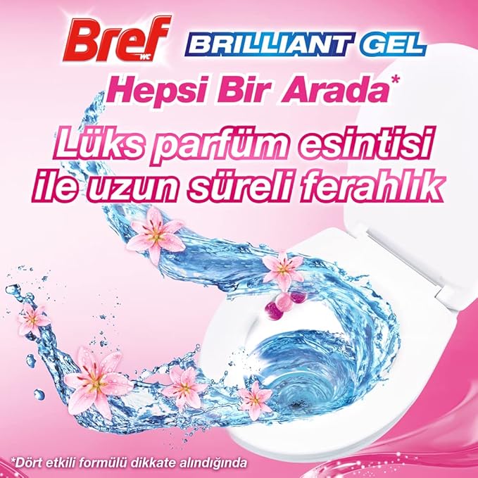 WC Brilliant Tuvalet Temizleme Jel Çiçek Kokulu 2'li 2 x 42 g, Jel Çiçek 2 - Görsel 4