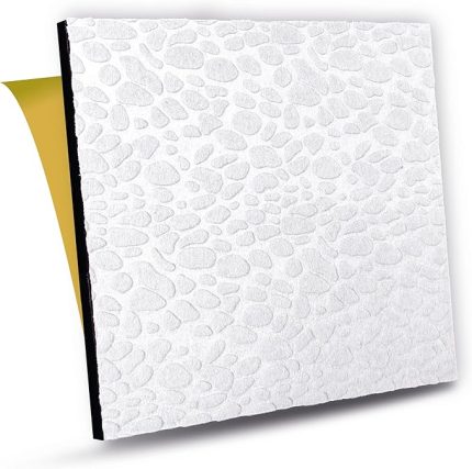 Kendinden Yapışkanlı Ses ve Isı Yalıtım Paneli, Akustik Duvar Paneli, Ses Yalıtım Süngeri, Keçe Kaplı Sünger 41x41 cm (Beyaz, 6 Adet/1 m²)