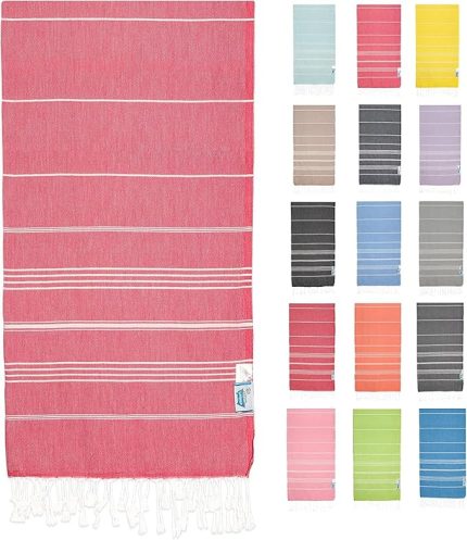 Pamuk EXTRA LARGE (90 x 180 cm) Peştemal Plaj Havlusu, OEKO-TEX Sertifikalı, Süper Yumuşak Deniz Havlusu, Hafif, Kum Tutmaz, Yıkanmış, Hızlı Kurur(Fuşya)