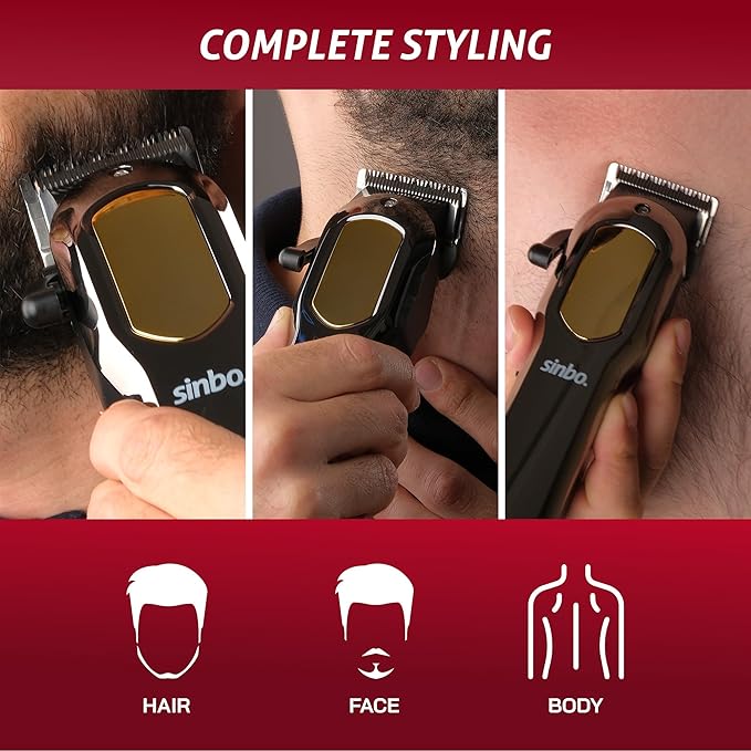 SHC-4396 Şarj Edilebilir Saç Kesme Makinesi, LCD Ekranlı, USB Şarjlı, Ayar Mandallı, Saç Sakal ve Ense İçin Kablosuz Tıraş Makinesi - Görsel 2