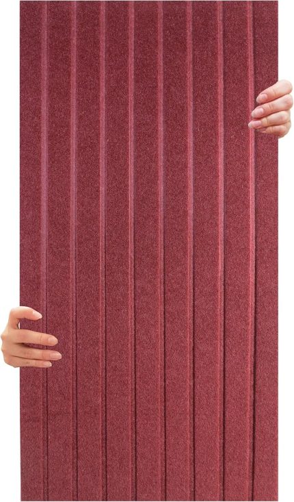 Akustik Ve Dekoratif Lambiri Desenli Keçe Panel 45x90 Cm / 2 Adet / 0,81 M² Bordo