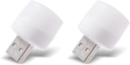 LED Küçük Beyaz Işık, USB Mini LED Lamba, Koridor, Tuvalet, Oturma Odası, Çocuk Odası için Rehber Gece Aydınlatma Işığı (2 ADET)