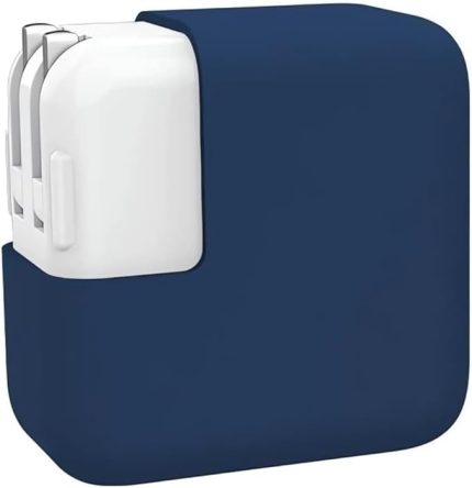 MacBook Şarj Adaptör Kılıfı Silikon 70W 45W MagSafe 1-2 USB-C Uyumlu A3434 A3426 A3401 A3112 A2992 A2918 A1466 A1465 A1369 A1370 | İnce Esnek Koruyucu Kapak Mavi