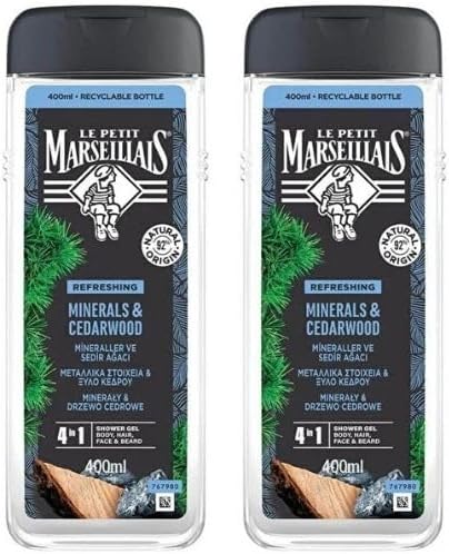 Petit Marseillais Men Mineraller ve Sedir Ağacı Duş Jeli 400 ml x2