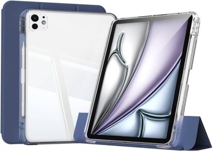 iPad Pro 11inç M4/M5 ile uyumlu Kılıf Kalem Bölmeli Akrilik Şeffaf Ayrılabilir Case 2024/2025
