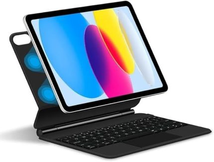 iPad Air 11inç M4/M3/M2 Air 4/5.Nesil 10.9 Klavyeli ile uyumlu Kılıf Magic Keyboard Touchpad Aydınlatmalı Klavye 2026-2024