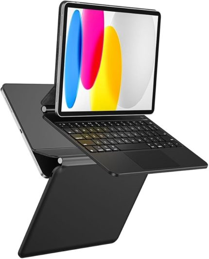 iPad Pro 13inç M4 Klavyeli ile uyumlu Kılıf Magic Keyboard Touchpad Aydınlatmalı Klavye A2925 A2926 A3007