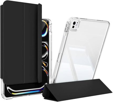 iPad Air 13inç M4/M3/M2 ile uyumlu Kılıf Kalem Bölmeli Akrilik Şeffaf Ayrılabilir Case 2026-2024