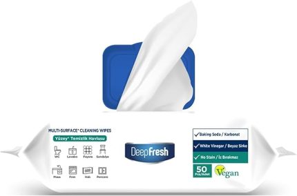 Fresh DeepFresh İz Bırakmaz Yüzey Temizleme Havlusu, Beyaz Sabun Kokulu (100 Yaprak)