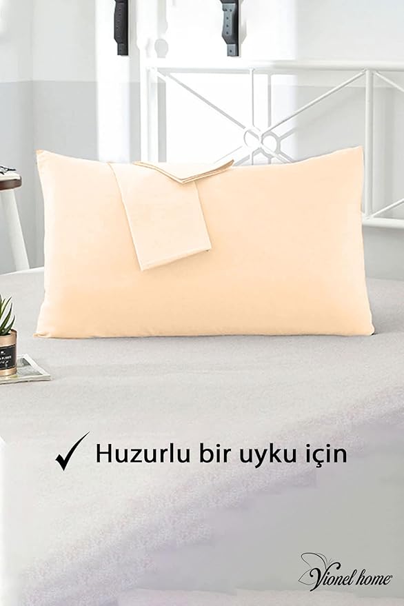 Home Pamuklu 2'li Kapaklı Yastık Kılıfı 50x70 cm - Yumuşak ve Nefes Alabilir (Bej) - Görsel 2