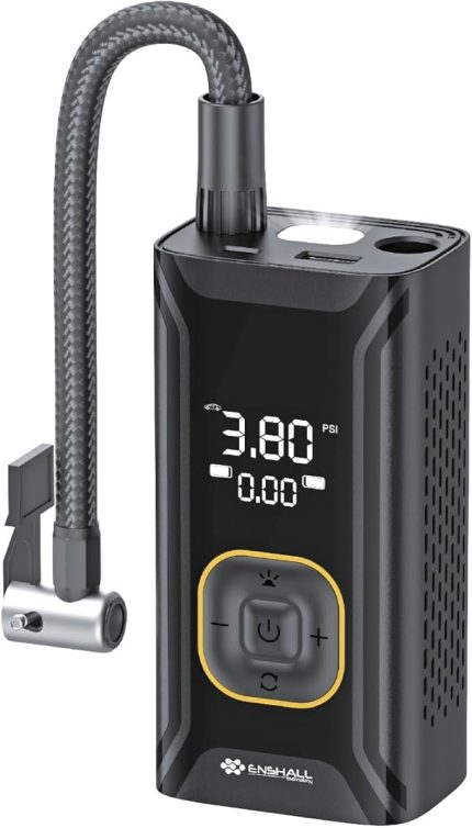 Auhma Model Lastik Şişirme Cihazı Taşınabilir Hava Kompresörü Ekranlı Kablosuz Bisiklet Pompası, 150 PSI LED Işıklı Araba Lastikleri Pompası Arabalar, Motosikletler için Hava Pompası (Dikey)