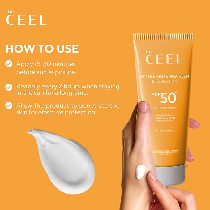 Ceel SPF 50+ Yüksek Korumalı Güneş Kremi 50 ml - Glutatyon ve Panthenol İçeren Nemlendirici ve Ton Dengeleyici Yüz Güneş Kremi, UVA UVB Koruyucu Günlük Bakım - Görsel 4
