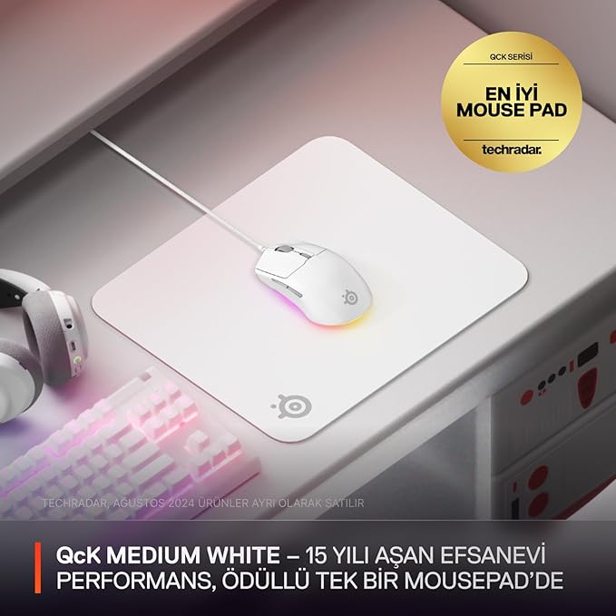 QcK Medium Gaming Oyun Mousepad - Beyaz - Görsel 2