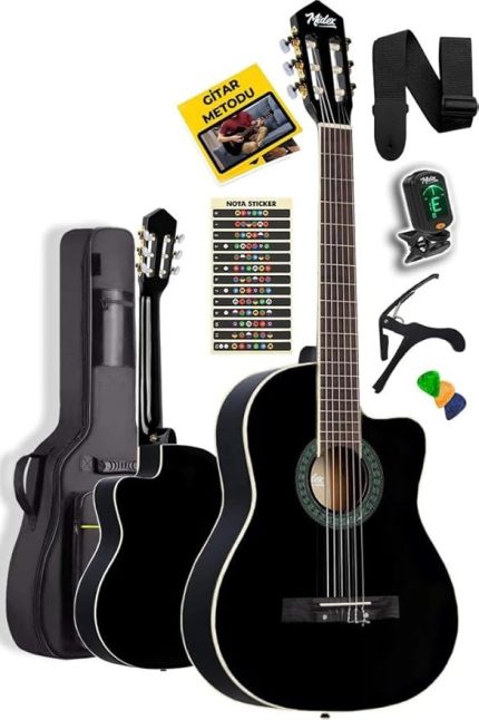 MGX-100BK-BAG Üst Seviye Klasik Gitar 4/4 Sap Ayarlı Gül Klavye