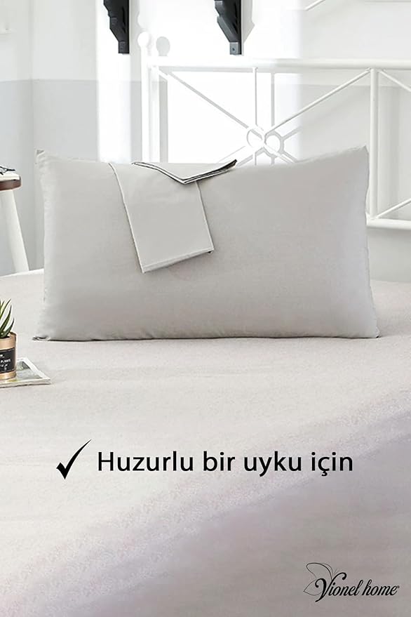 Home Pamuklu 2'li Kapaklı Yastık Kılıfı 50x70 cm - Yumuşak ve Nefes Alabilir (Gri) - Görsel 2