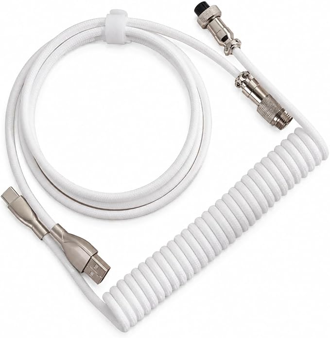 Ajazz AK680 Max%68 Manyetik Switch Oyuncu Klavyesi, Coiled Kablo, 3000mAh, 8000Hz Kablolu-1000Hz Kablosuz Polling Rate, RGB Arkadan Aydınlatmalı Mekanik Klavye (Beyaz Lacivert) - Görsel 2