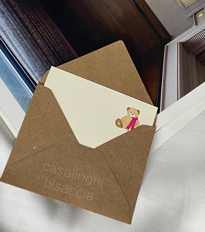Ayıcıklı Not Kartı Panda Ayılı Mini Mesaj Kartı 20'li Tek Taraflı Yazılabilir Not Kartı 8x5 cm Hediye Tebrik Kartı – casalinghi - Görsel 2