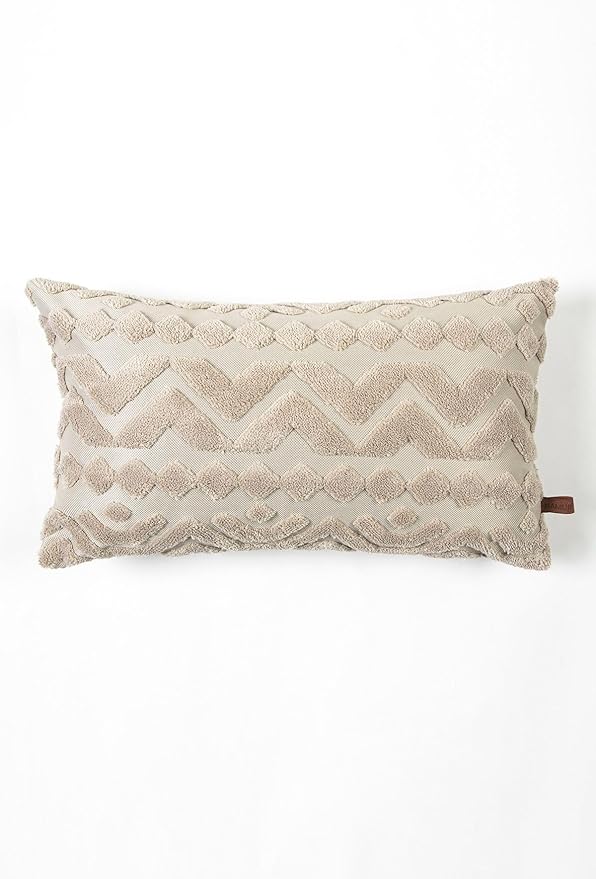 Özel Tasarım Punch Panç Desen Dekoratif Dikdörtgen Kırlent Kılıfı 28x50 cm Letta Natural - Görsel 3