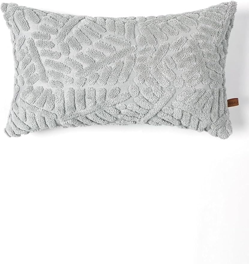Özel Tasarım Punch Panç Desen Dekoratif Dikdörtgen Kırlent Kılıfı 28x50 cm Forest Gri - Görsel 3