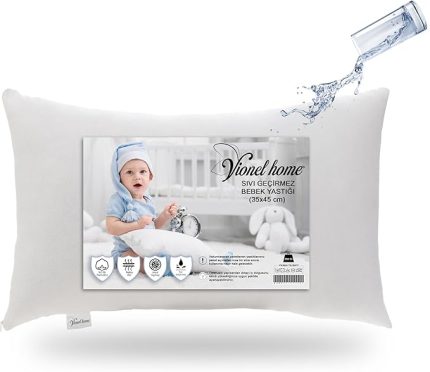 Home Su Geçirmez Bebek Yastığı, 35x45, Küçük Çocuklar Ultra Yumuşak, Makinede Yıkanabilir, Nefes Alabilir, Bakımı Kolay,%100 Pamuklu Yastıklar, Uyku, Seyahat, Beyaz Seyahat Yastığı.