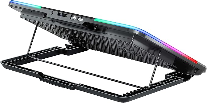 Gaming M60 Laptop Soğutucu, 2500 RPM,10 RGB ışık kontrolü, 15.6-17 inch, Hız kontrolü, 6 Büyük fan,Telefon standı, 2 USB - Görsel 4