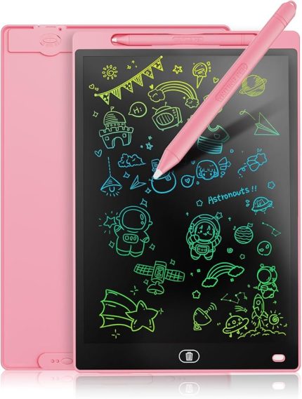LCD Yazı Tahtası, 20 cm (8,5 inç), Renkli Yazı Tableti, Çocuk Hediyesi, Elektronik Grafik Tableti, 2-7 Yaş Kız Çocukları İçin (Pembe)