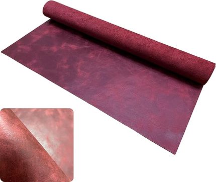 Horse Parça Deri, Deri Hobi Uğraşlarında DIY Cüzdan, Kartlık, Çanta vb İçin Panel Kesim Hakiki Deri Parçası, 1 Adet (Bordo, 40x25 cm)