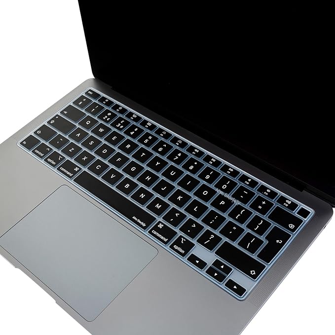 UK İngilizce Klavye Koruyucu MacBook Air A1932 A2179 A2337 M1 Uyumlu | Avrupa İngilizce ISO Ters L Enter | İnce Silikon Keyboard Cover Siyah Siyah - Görsel 4