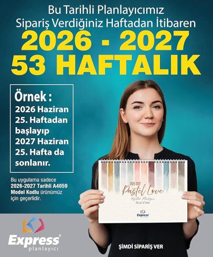 Takvim A4 Ebat 53 Haftalık Planlayıcı Pastel Love