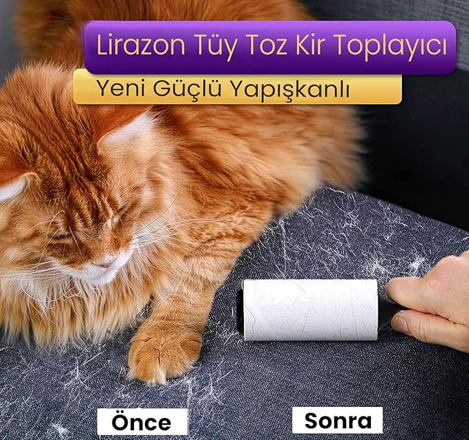 3 Adet Tüy Toplayıcı Yapışkanlı Rulo Kağıt Her Biri 60 Yaprak Saç Kıl Toz Temizleme - Görsel 3