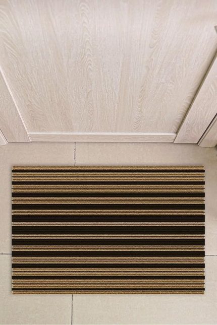 Çizgi Desenli Kapı Önü Halı Paspas