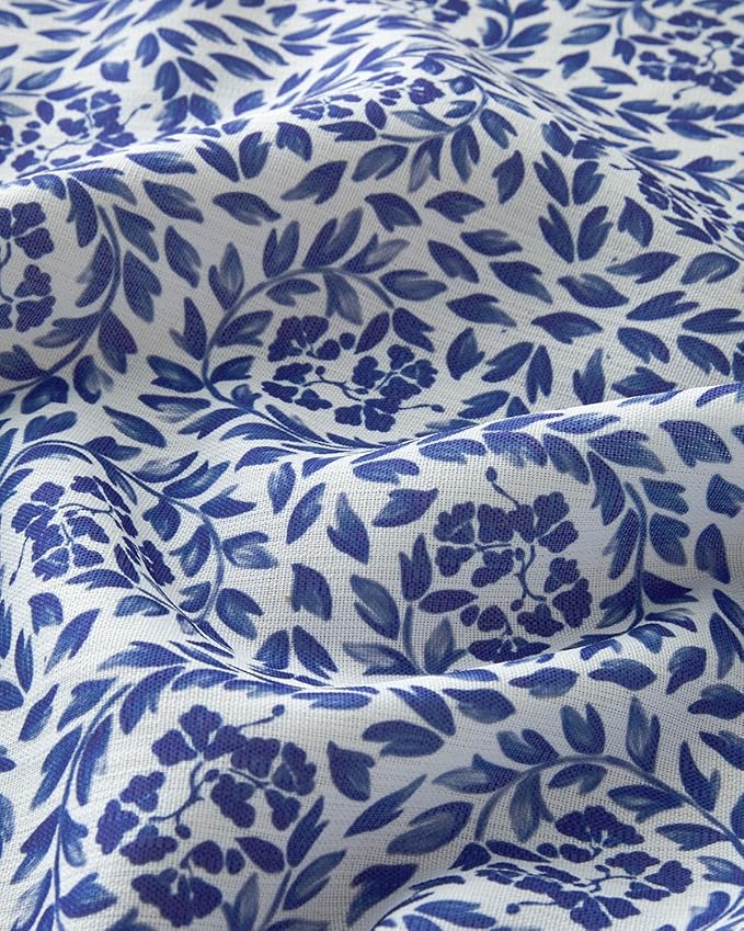 Floral Polyester Masa Örtüsü Mavi - Görsel 3