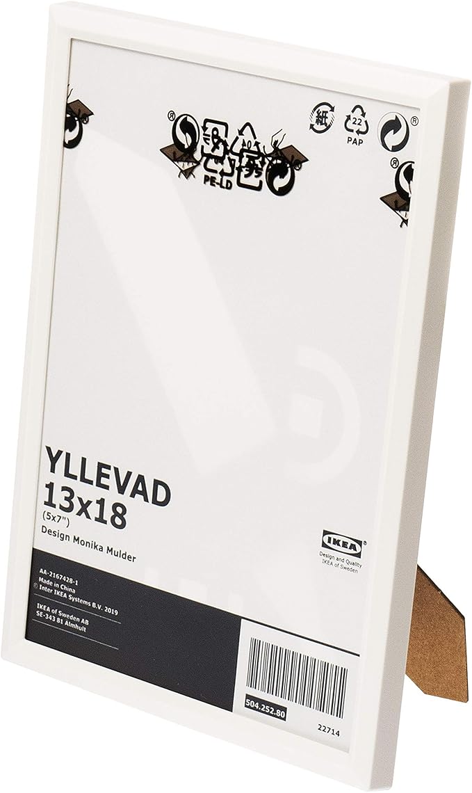 Yllevad resim çerçevesi. 4 ADET, 13 x 18 cm, hafif, plastik ve karton, beyaz - Görsel 2
