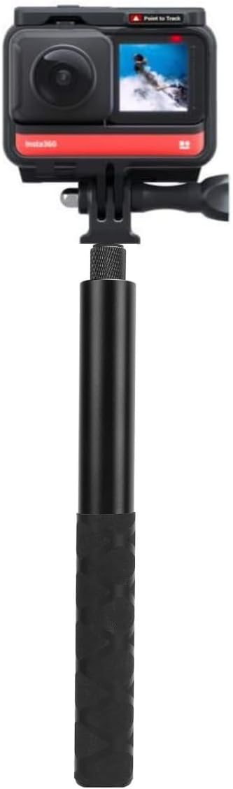 150cm Görünmez Selfie Çubuğu, Insta360 X3, X2, X4, X5, ONE RS, GO 3, One X, Evo ile Uyumlu, 180 gr Alüminyum Katlanabilir Uzatma Çubuğu, 1/4” Vidalı Bağlantı, 360° Görünmez Çekim, Siyah - Görsel 4