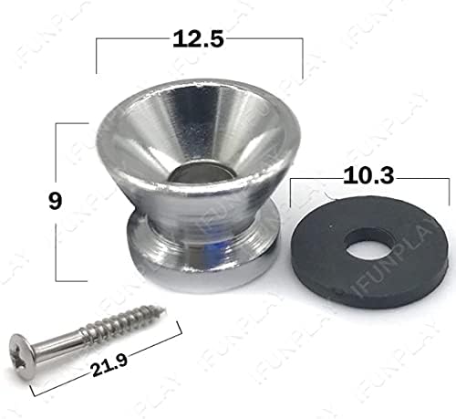 Gitar Askı Pimi Chrome Krom Guitar Strap Button 2'li Set Askı Demiri - Görsel 3