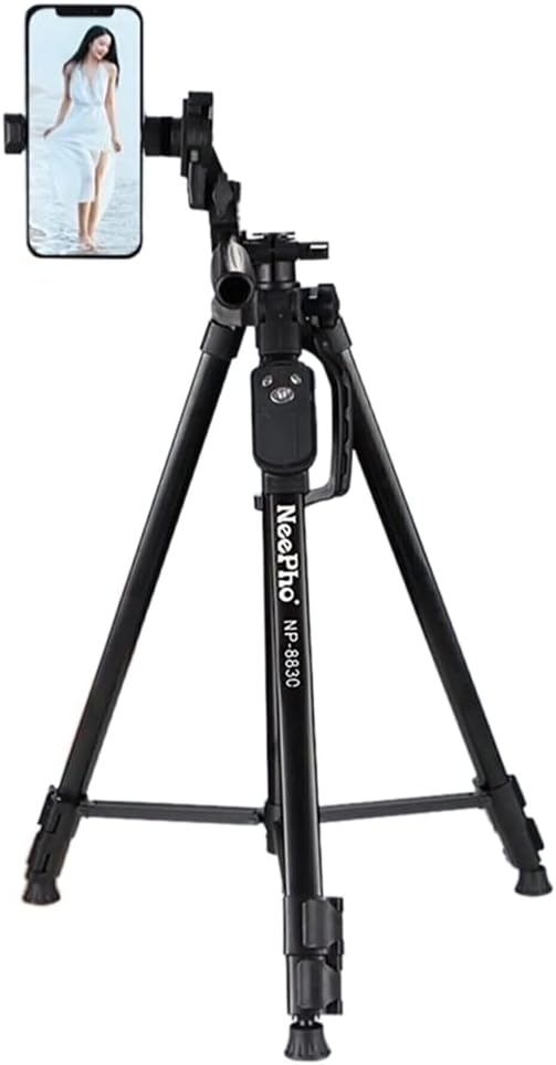 Tripod Bluetooth Kumandalı Şarjlı Kalın Sağlam Aliminyum Kalın Gövdeli Profesyonel Telefon Tutucu Çantalı 150 Cm Tripod Neepho F8830