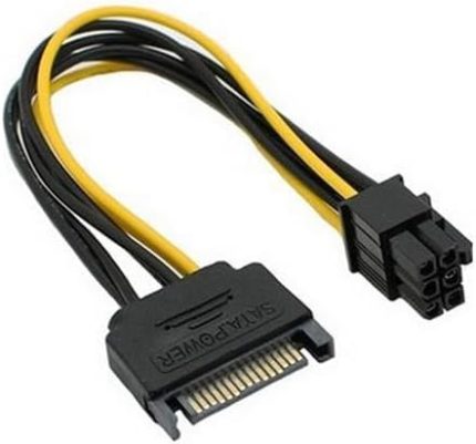 PX-4582 15 Pin SATA to 6 Pin PCIe Ekran Kartı Güç Kablosu, SATA Erkek to PCI Express 6 Pin GPU Power Dönüştürücü Kablo, Anakart PSU VGA Güç Bağlantı Kablosu