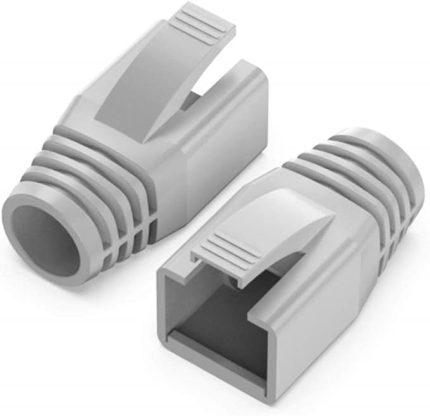 PX-CAT710 Cat7 RJ45 Koruma Kılıfı, 10 Adet Gri CAT7 Cover, Ethernet Network LAN Kablo Ucu Koruyucu Boot, Cat7 Cat8 RJ45 Konnektör Jack Kılıfı, Kablo Ucu Koruma Aparatı