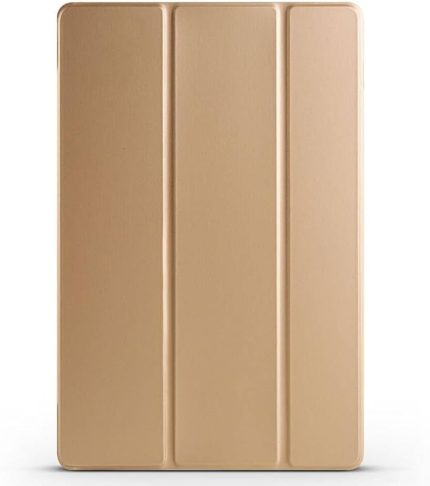 Samsung Galaxy Tab S9 FE Plus/Galaxy Tab S10 Plus Tablet ile Uyumlu Tablet Kılıfı Smart Cover Uyku Modlu Standlı Arkası Sert Şeffaf Kapak Gold