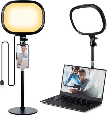 Beyaz Sarı Led Aydınlatma Video ve Fotoğraf Çekimi için Sürekli Işık Youtuber Twich Yayın Işığı Ürün Göresel Fotoğraflama Tripodlu Aydınlatma 23cm SY-039 (SY-039)