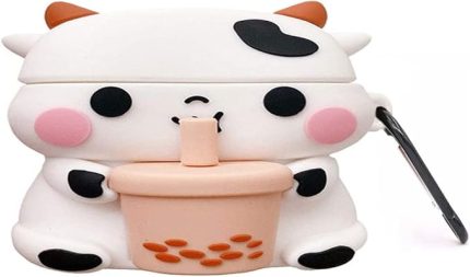 AirPods Pro 2.Nesil için Kılıf Cartoon Figürlü Silikon Crtn-Fgr-Bb-Cw [AirPods Pro 2. Nesil ile Uyumlu Kılıf - Bej - Beyaz]