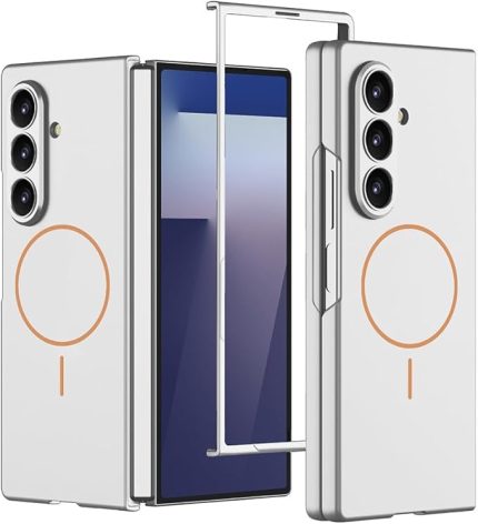 Samsung Galaxy Z Fold 7 ile Uyumlu Kılıf Wireless Şarj Özellikli Kıpta M-safe Kapak, [ Tam Uyumlu, Kaliteli, Katlanabilir ], Gümüş