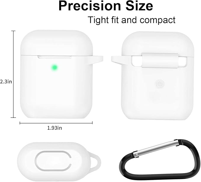 AirPods 1/2. Nesil ile Uyumlu İnce ve Hafif Silikon Kılıf, Yumuşak Esnek Tasarım, Anahtarlıklı, Kablolu ve Kablosuz Şarj Uyumlu, Günlük Kullanım Aksesuarı – Beyaz (A1523 A1722 A1602 A2031 A2032) - Görsel 4